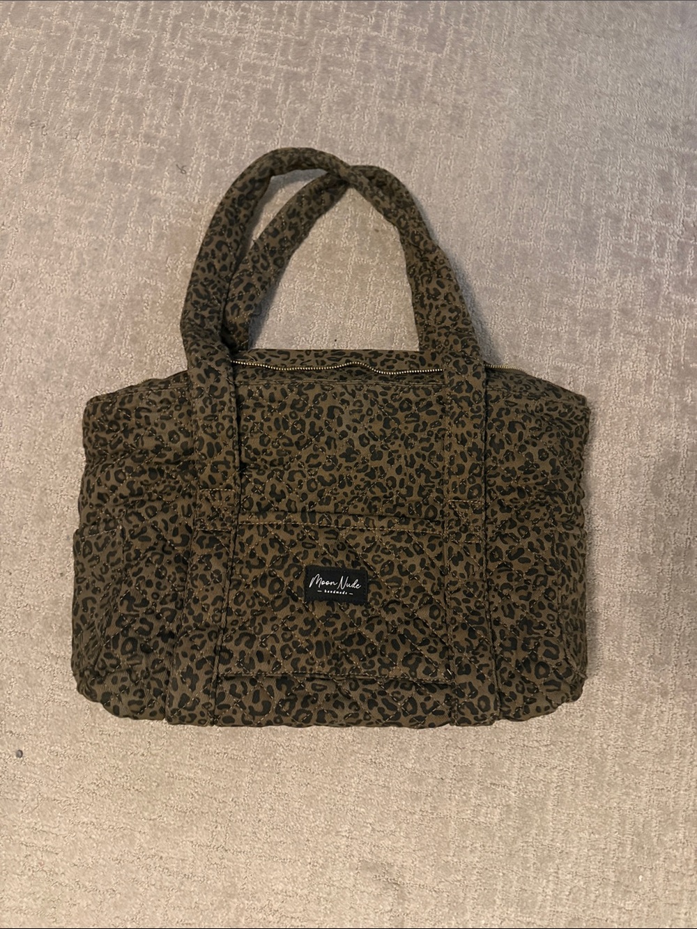 Moon Nude Leopard Quilted Tote Bag